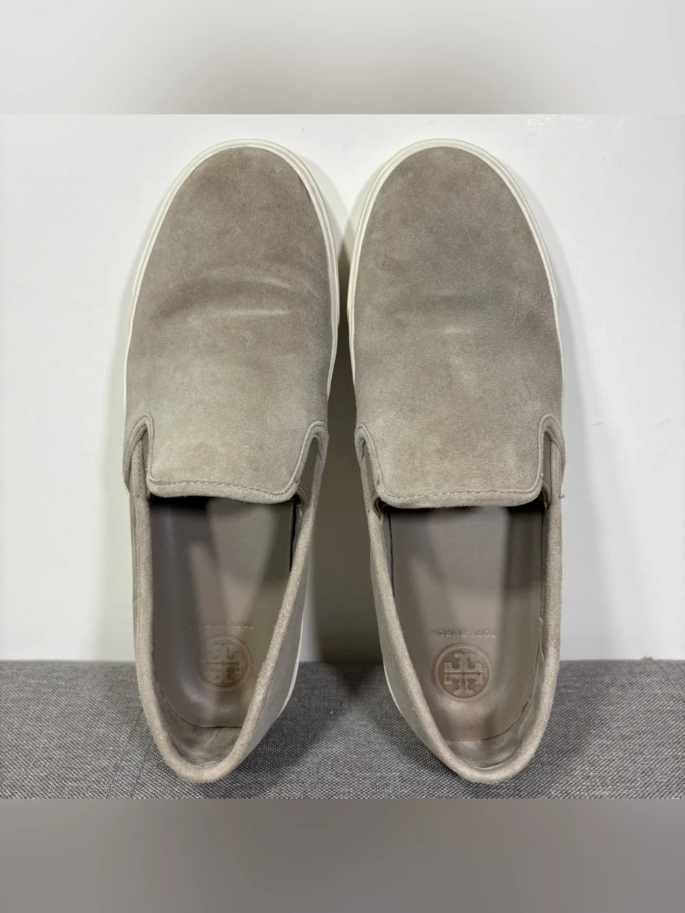 Tory Burch Suede Slip-On Flats in Taupe- woman’s 7.5